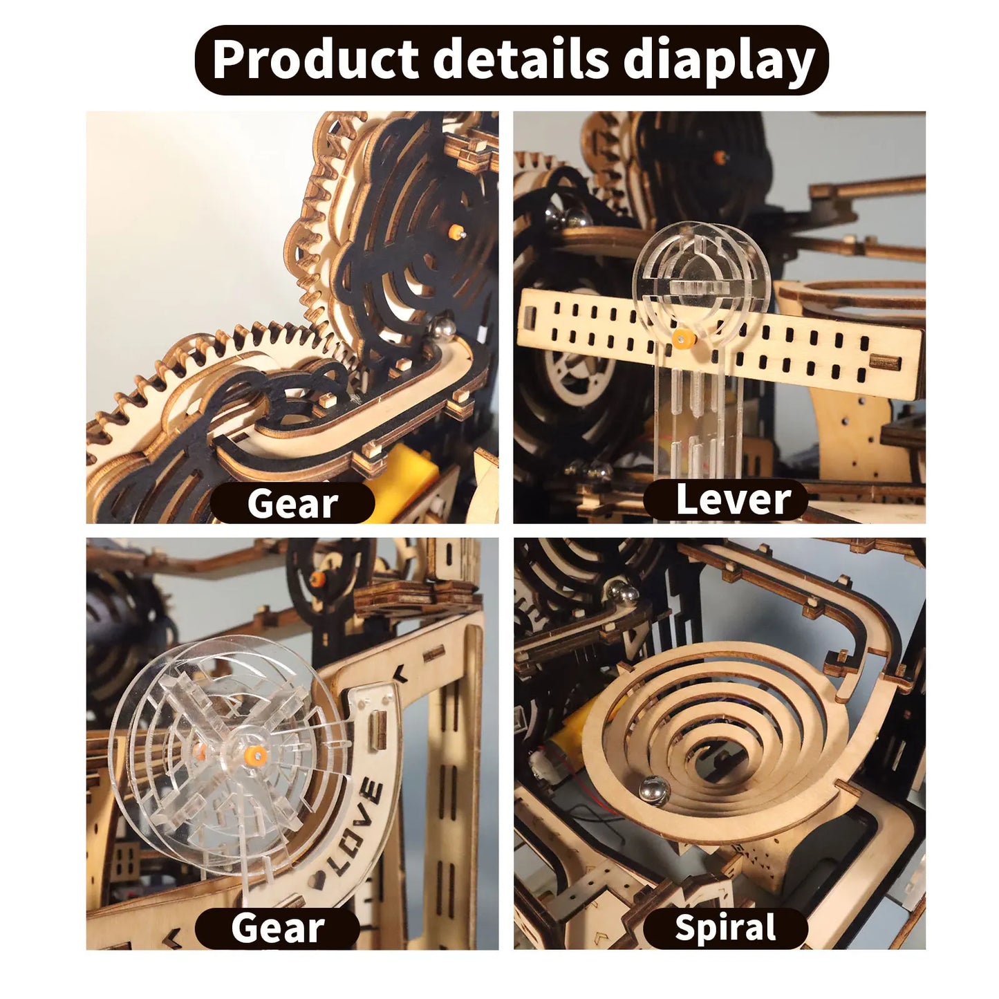 Electric 3D Wooden Puzzles Marble Run