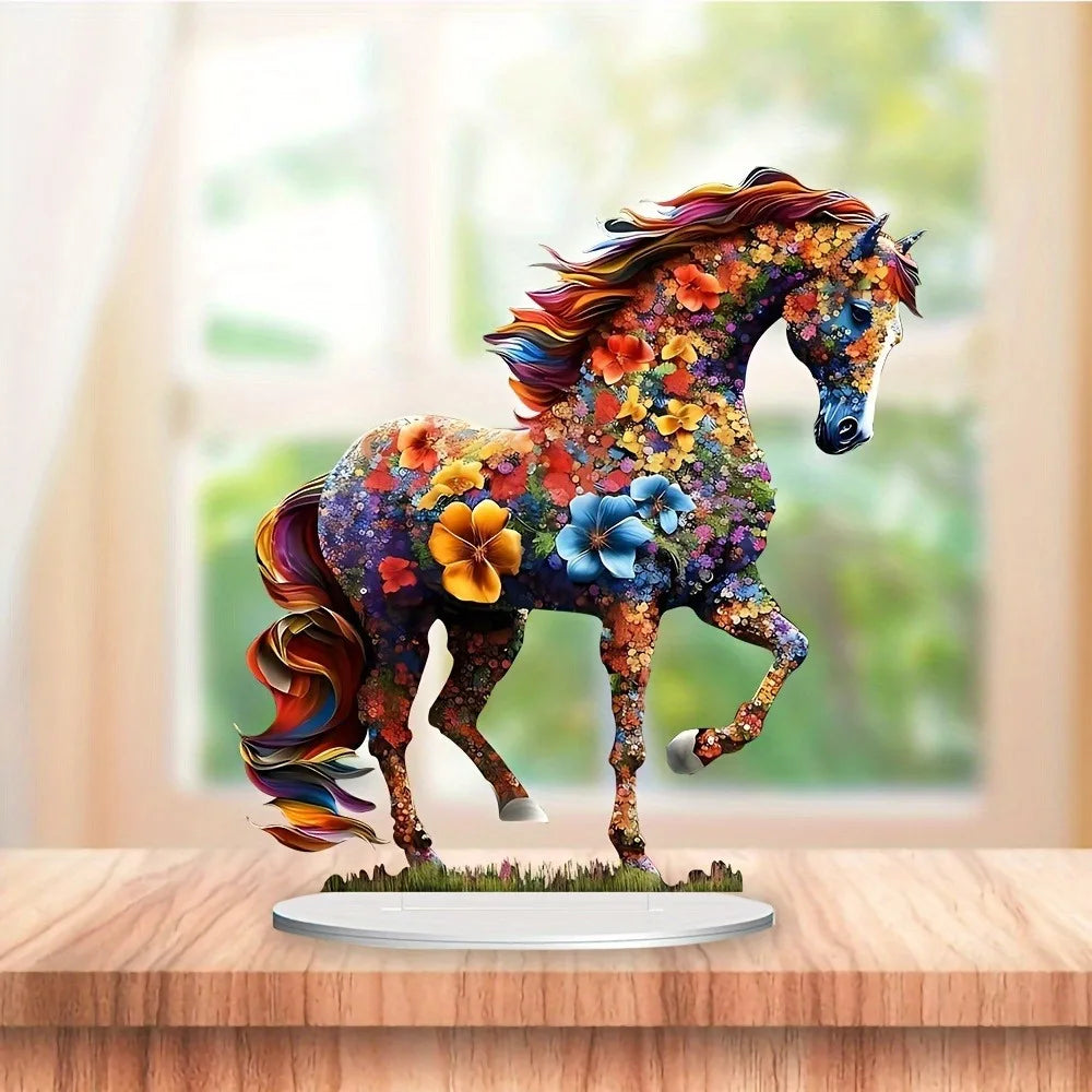 Colored Horse Statue - Light Catcher. Hollow-out design for bedroom, living room, study & porch.
