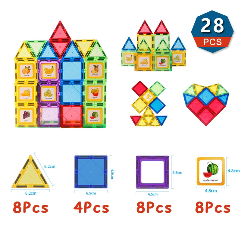 Romboss Magnetic Building Blocks Set - Magnetic Sheet Construction - Building Puzzle Tiles Boys & Girls