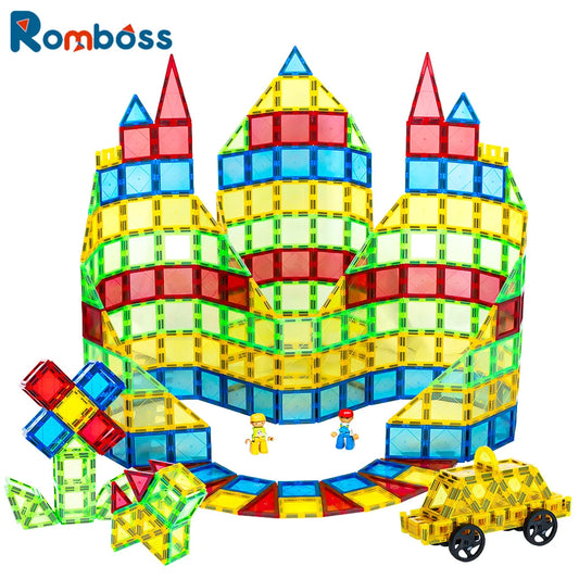Romboss Magnetic Building Blocks Set - Magnetic Sheet Construction - Building Puzzle Tiles Boys & Girls