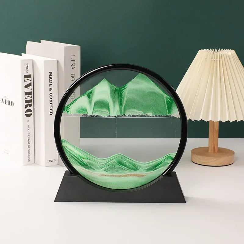 Sandscape Moving Sand Art Frame Flowing Sand 3D Dynamic Liquid Hourglass Quicksand Kinetic Sand Painting Office Home Decor Gifts