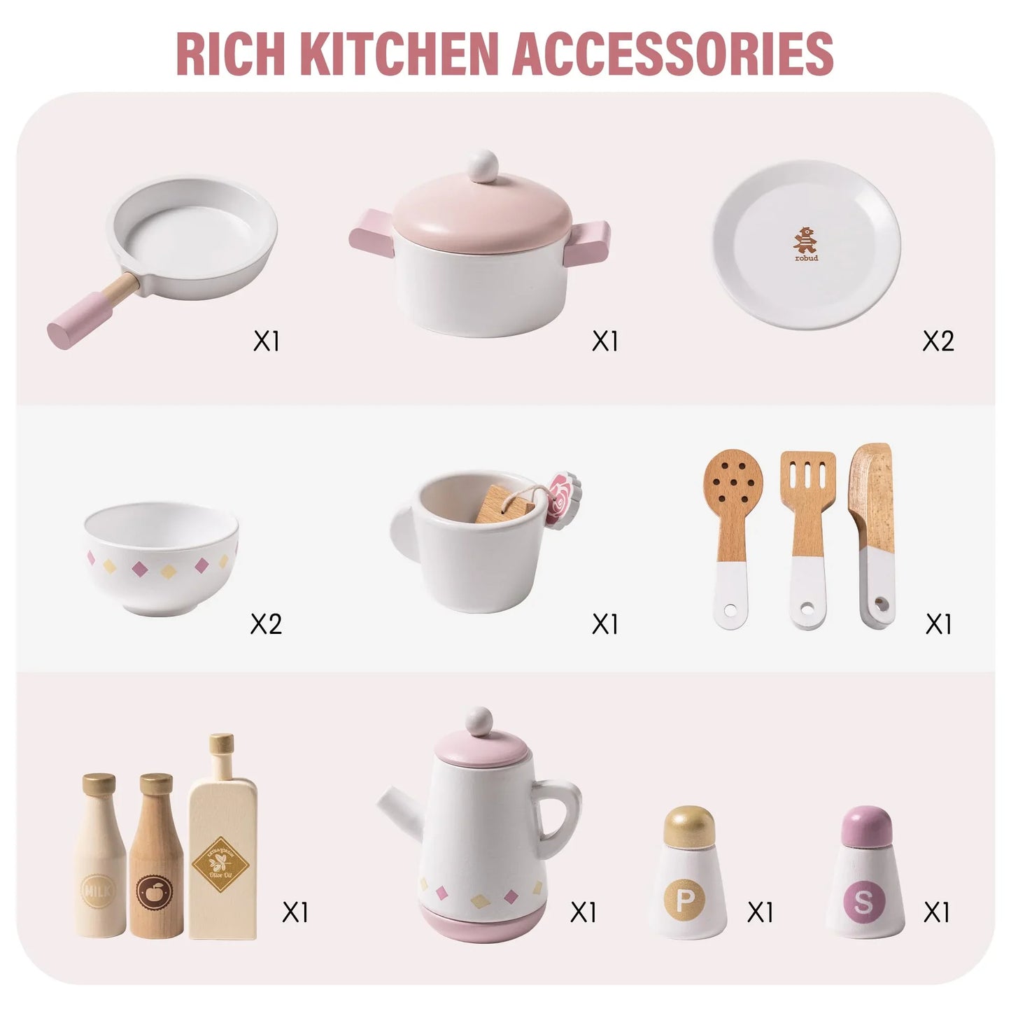 Wooden Kitchen for Kids - Play Kitchen with Plenty of Play Features