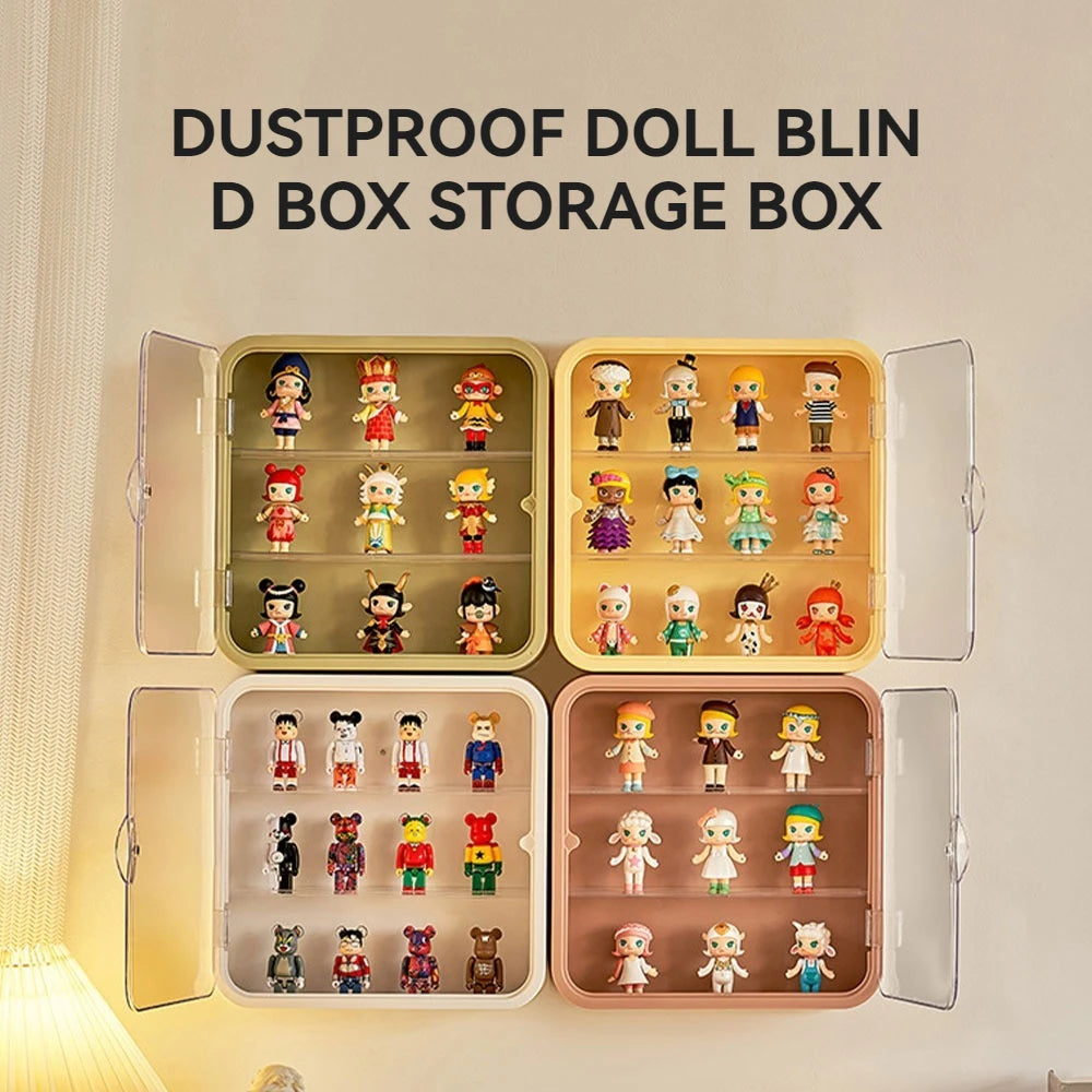 Clear Display Case for Figures, Wall-Mounted Doll Storage - 3Layer Storage Box
