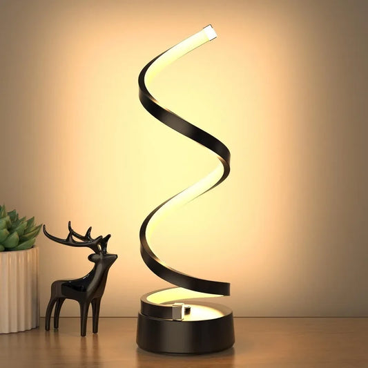 Classic Creative Spiral LED Table Lamp,  Adjustable Arm, Soft Light, Multifunction