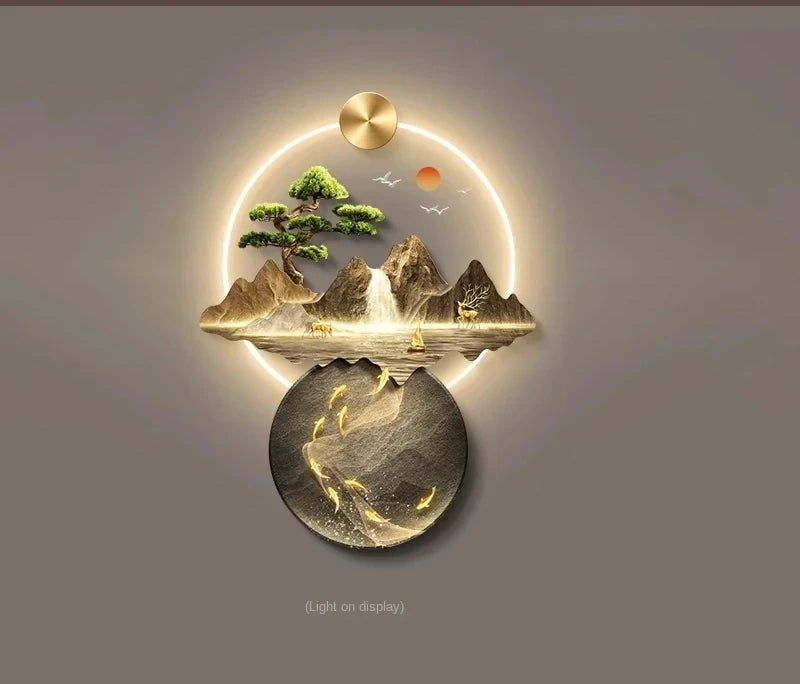 3d wall painting with lights -  Modern Hanging Home Decoration