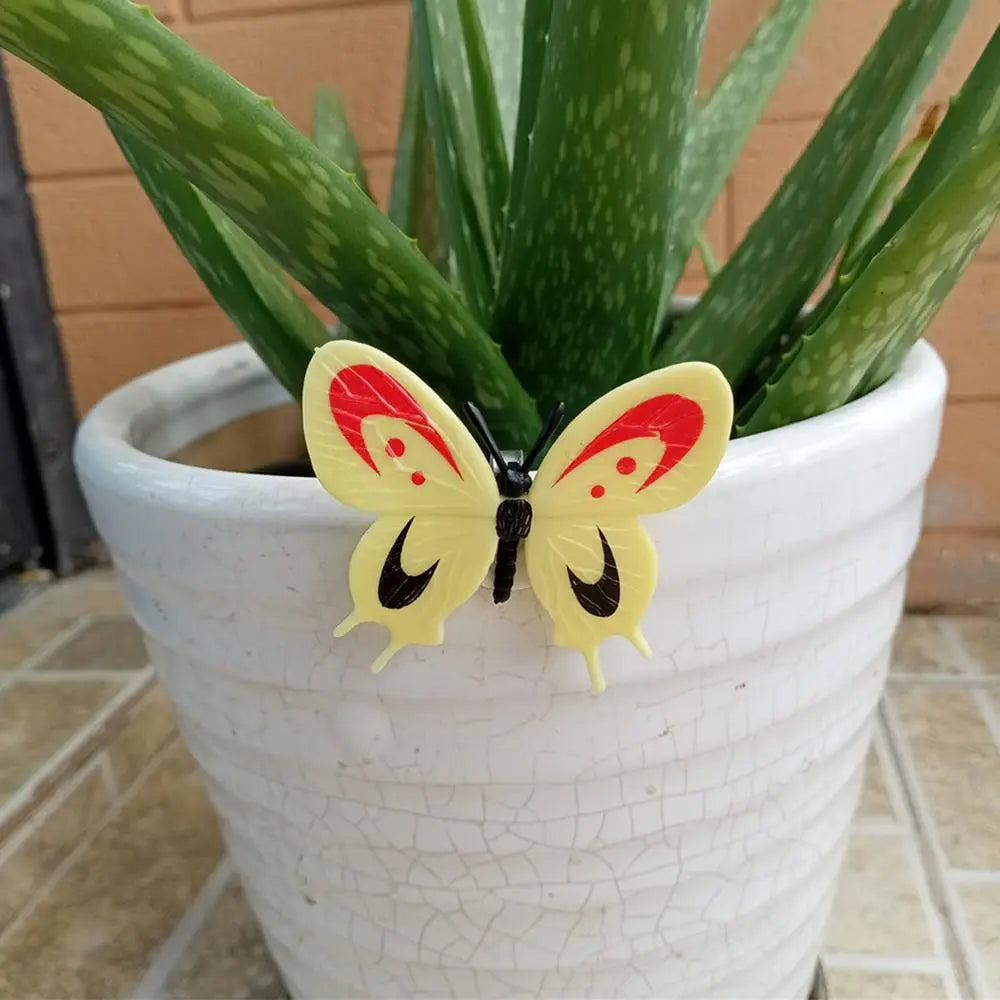 6 Pieces Realistic Faux Butterflies - Pot Decoration