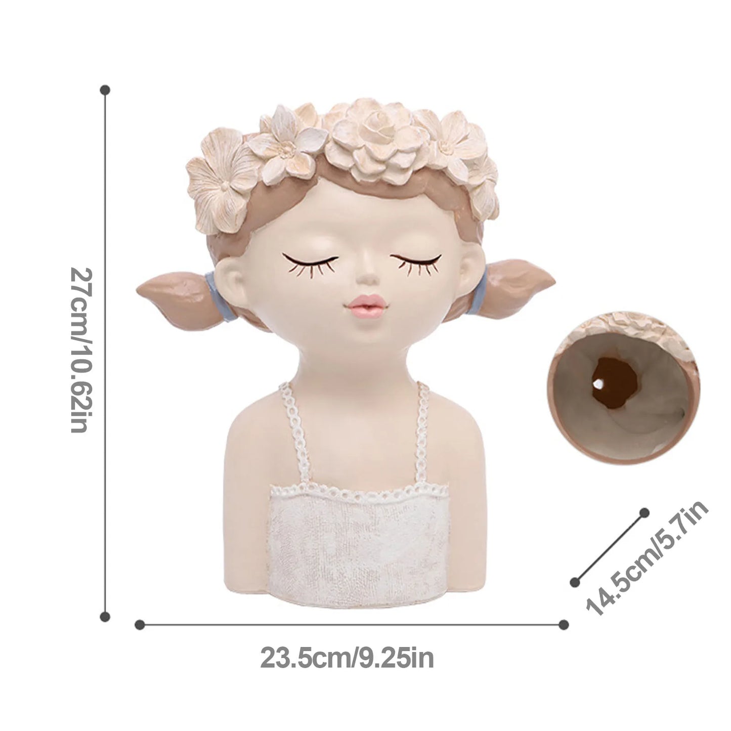 Creative Cute Girl Resin Flower Pot