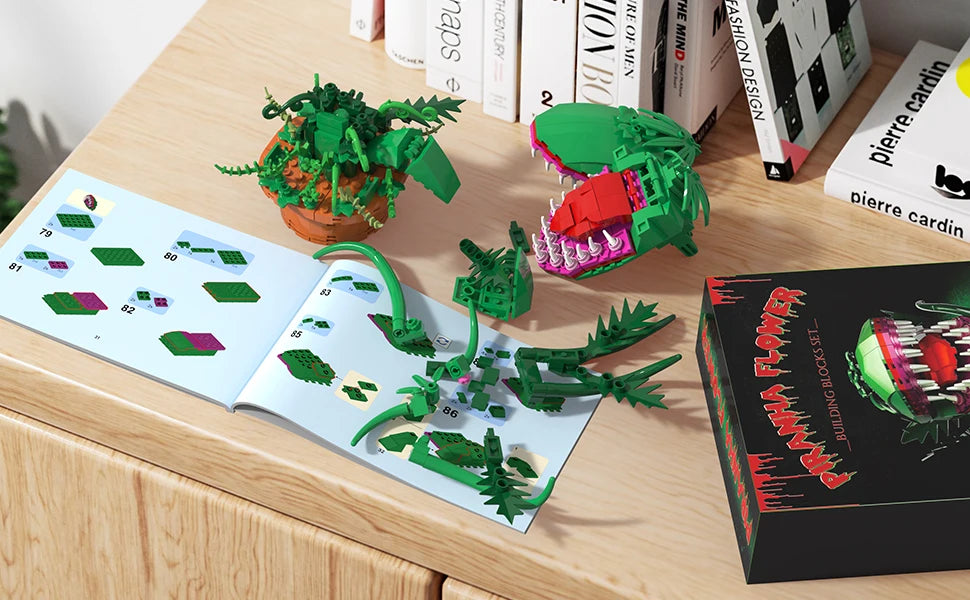 Audrey 2 Piranha Plant Bricks Compatible with Lego,-  Little Shop of Horrors Flowers Building Blocks,