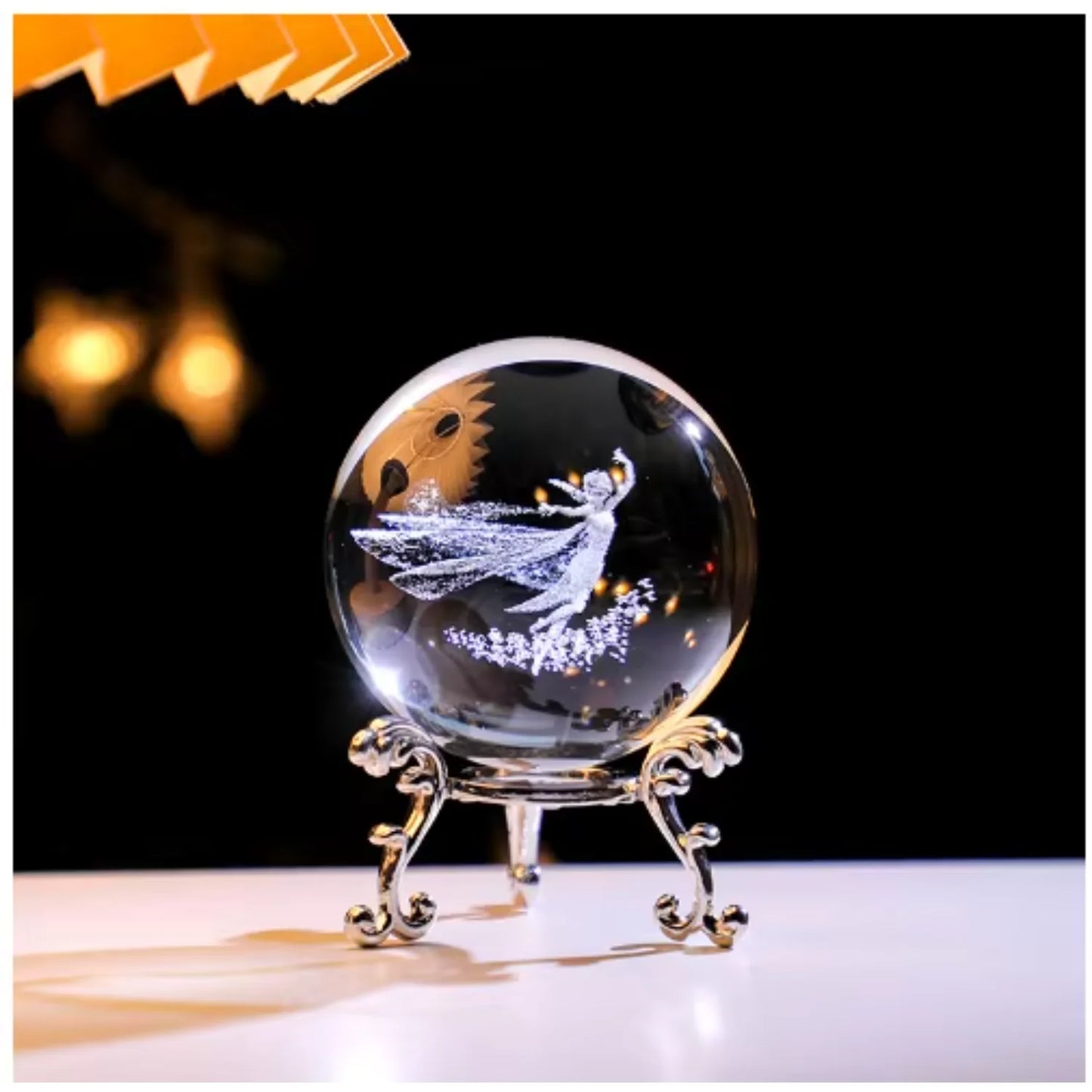 Christmas Decorations - Luxury personalized glass crystal ball with wooden base
