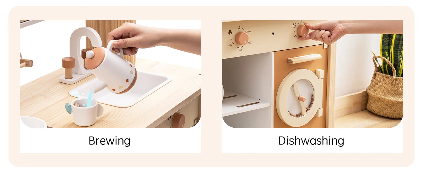 Wooden Kitchen for Kids - Play Kitchen with Plenty of Play Features