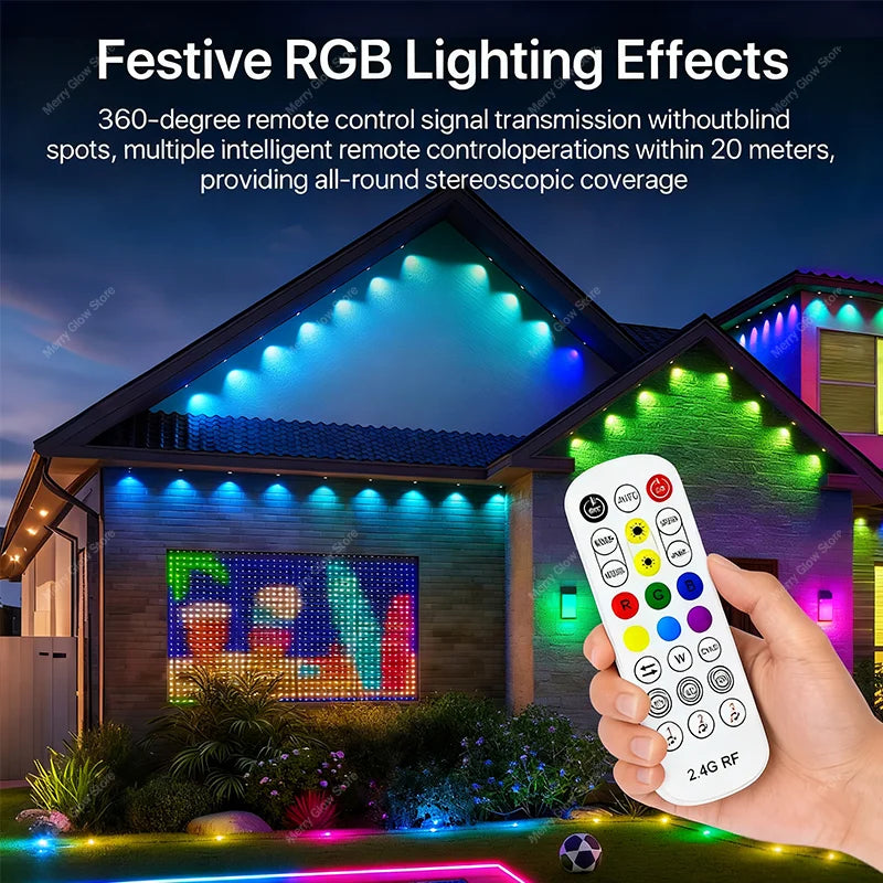 300FT Permanent Outdoor Eaves Light - Christmas Decorations Suitable For All Festivals Indoor And Outdoor