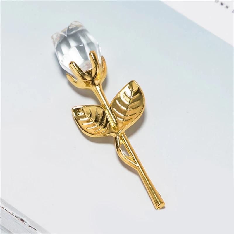 6 Colors Crystal Glass Rose Flower - Valentine's Day - X'mas  - Lovers' Gift