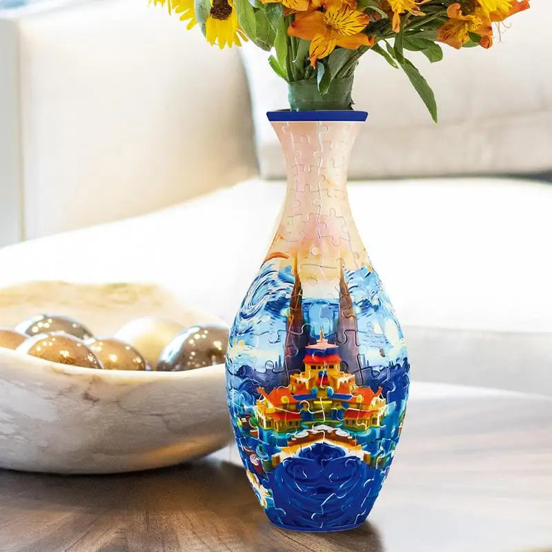Puzzle Vase For Adults -  Puzzle Flower Pot - Jigsaw Puzzle Planter Flower Vase