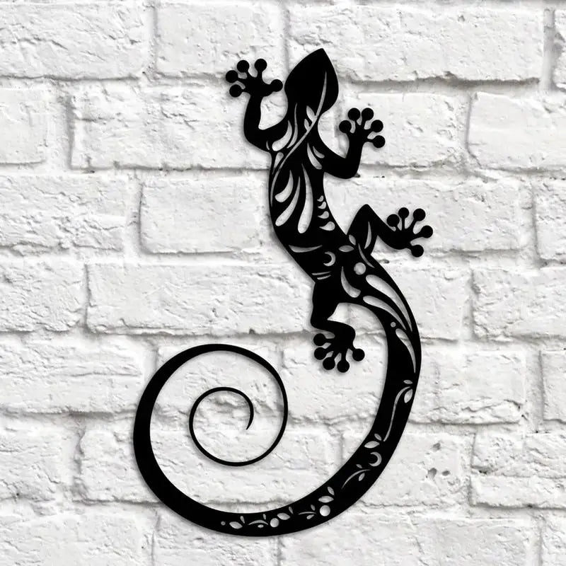 Metal Lizards Outdoor Decor - Hangable Gecko Wall Art