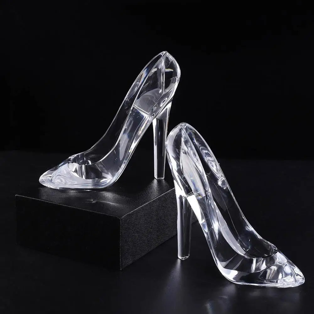 Cinderellas Crystal Glass Slipper Shoe - Transparent Acrylic High-Heeled Shoes -  Beautiful Home Decor