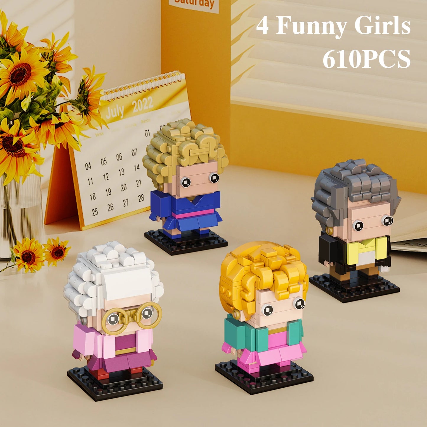 4 in1 Golden Funny Girls Building Block Toys
