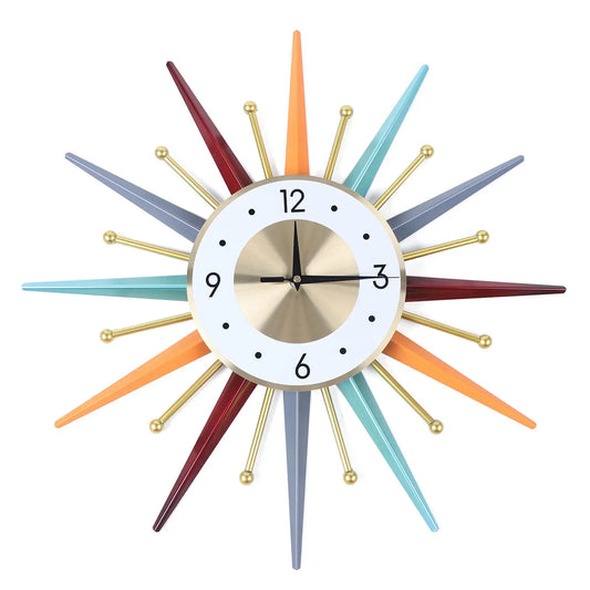 Colorful Modern Wall Clock Starburst