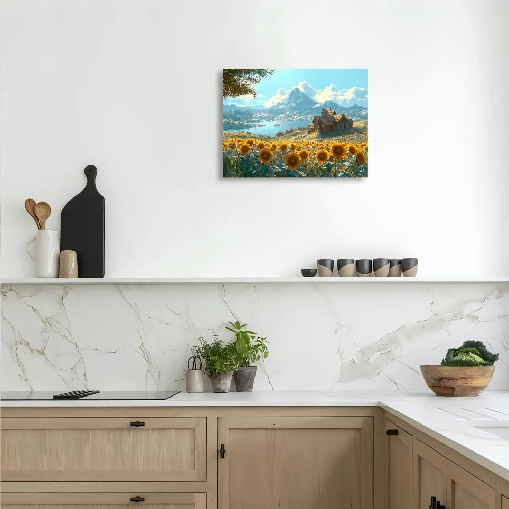 Sunflower field landscape canvas print