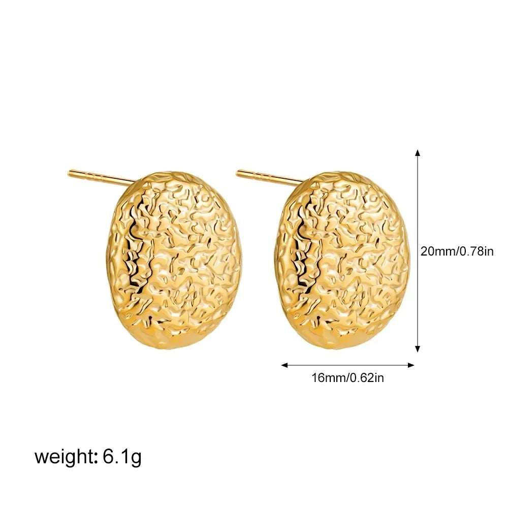 Fashion Glossy Three-Layer Textured Intersecting Knot Earrings for Women - Gold Color Stainless Steel Earring V