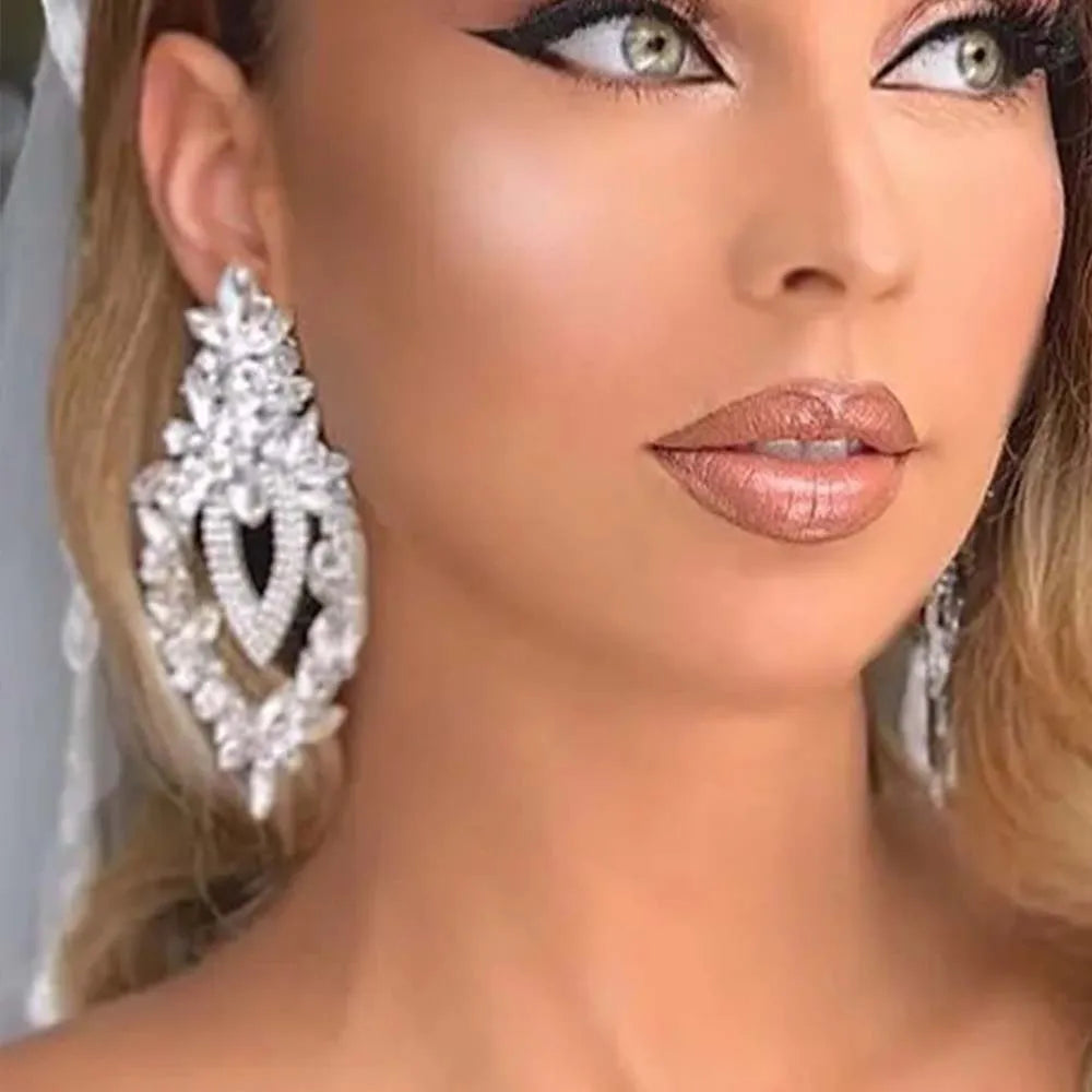 Stonefans Geometric  Earrings for Women Fashion -  Rhinestone Ear Accessories