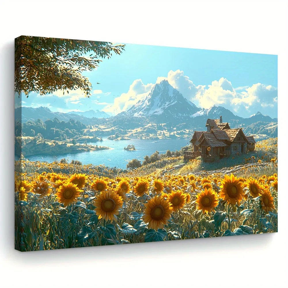 Sunflower field landscape canvas print
