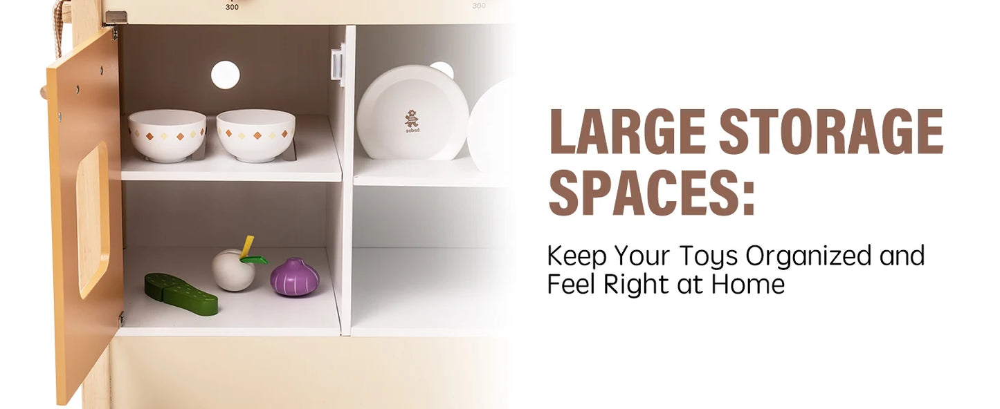 Wooden Kitchen for Kids - Play Kitchen with Plenty of Play Features