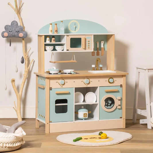 Wooden Kitchen for Kids - Play Kitchen with Plenty of Play Features