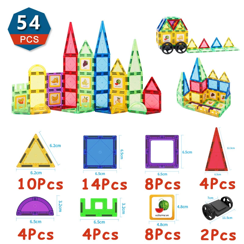 Romboss Magnetic Building Blocks Set - Magnetic Sheet Construction - Building Puzzle Tiles Boys & Girls