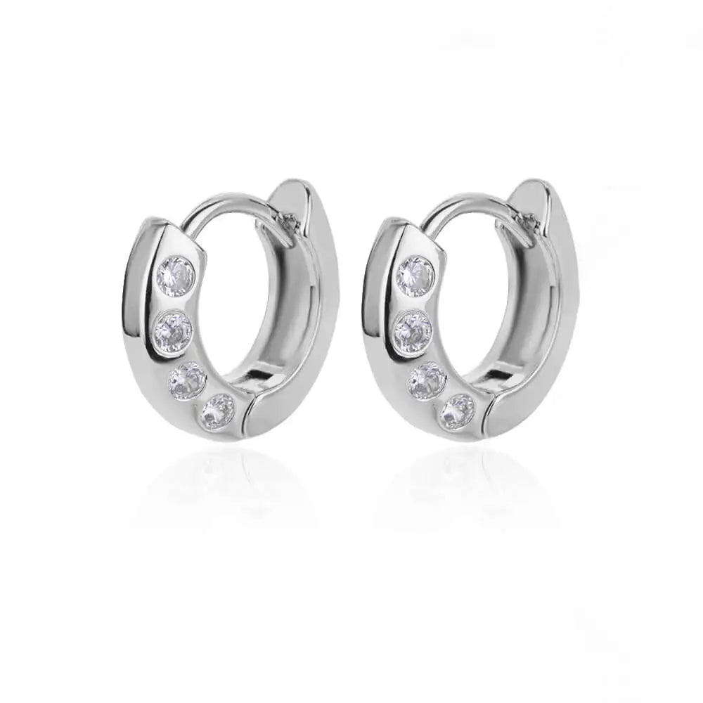 Zircon Star Earring For Women Girl Stainless Steel Hoop Piercing Earring y2k 2024 New Jewelry Accessories Gift aretes