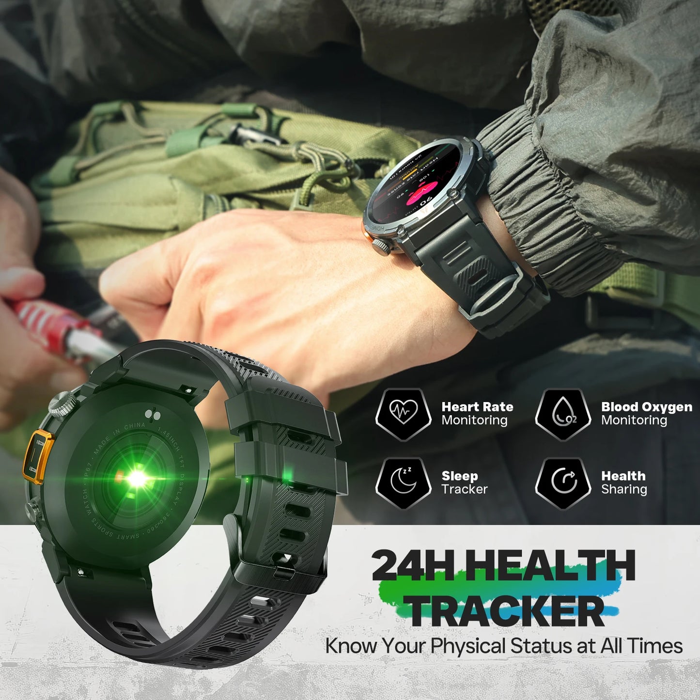 2025 New Bluetooth  smartwatch for men - Full Touch Screen With Health Monitor - Flashlight Smart watch