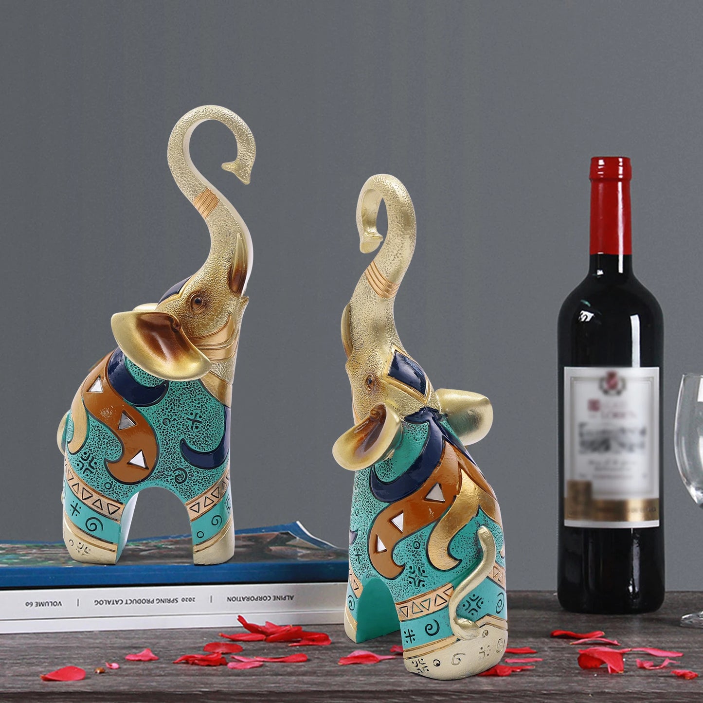 Hand Painted Elephant Statue