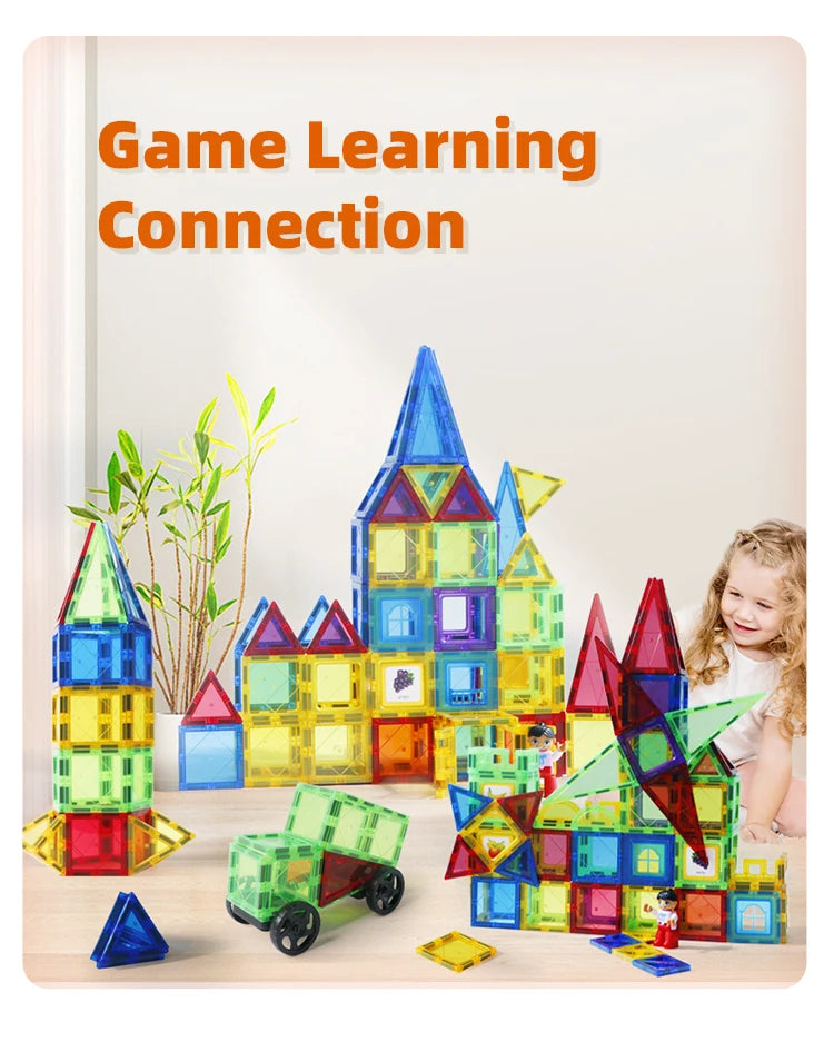 Romboss Magnetic Building Blocks Set - Magnetic Sheet Construction - Building Puzzle Tiles Boys & Girls