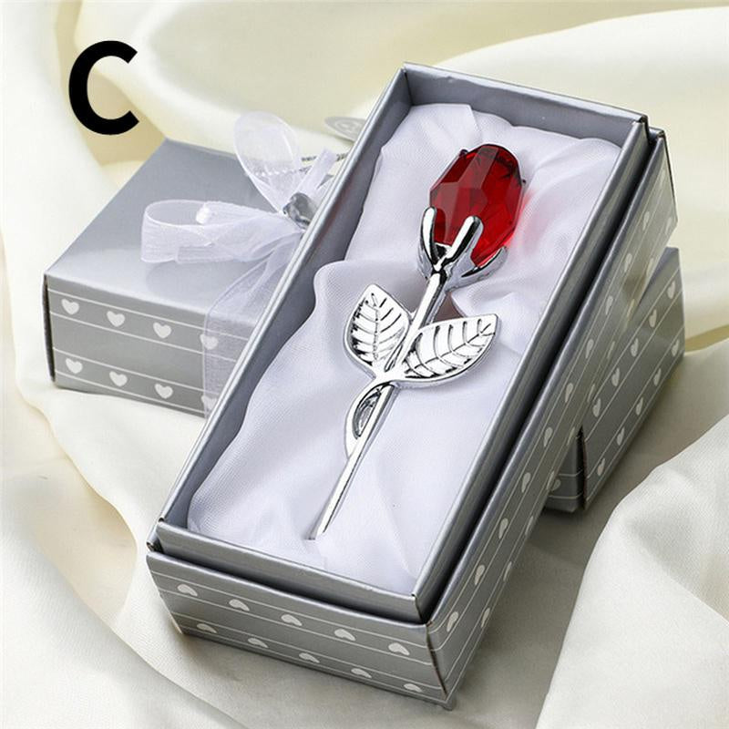 6 Colors Crystal Glass Rose Flower - Valentine's Day - X'mas  - Lovers' Gift