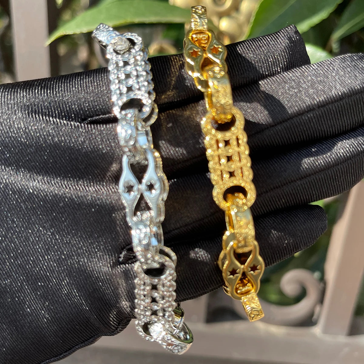 Bubble Letter  Bracelet for Men -  Gold Plated - Fashion Jewelry