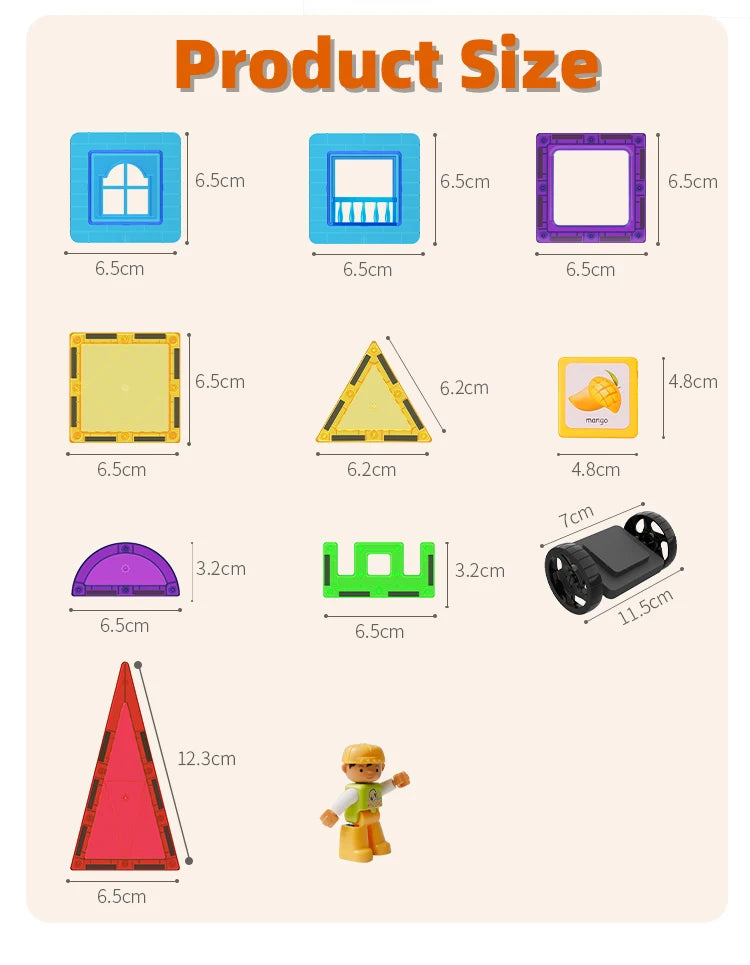 Romboss Magnetic Building Blocks Set - Magnetic Sheet Construction - Building Puzzle Tiles Boys & Girls