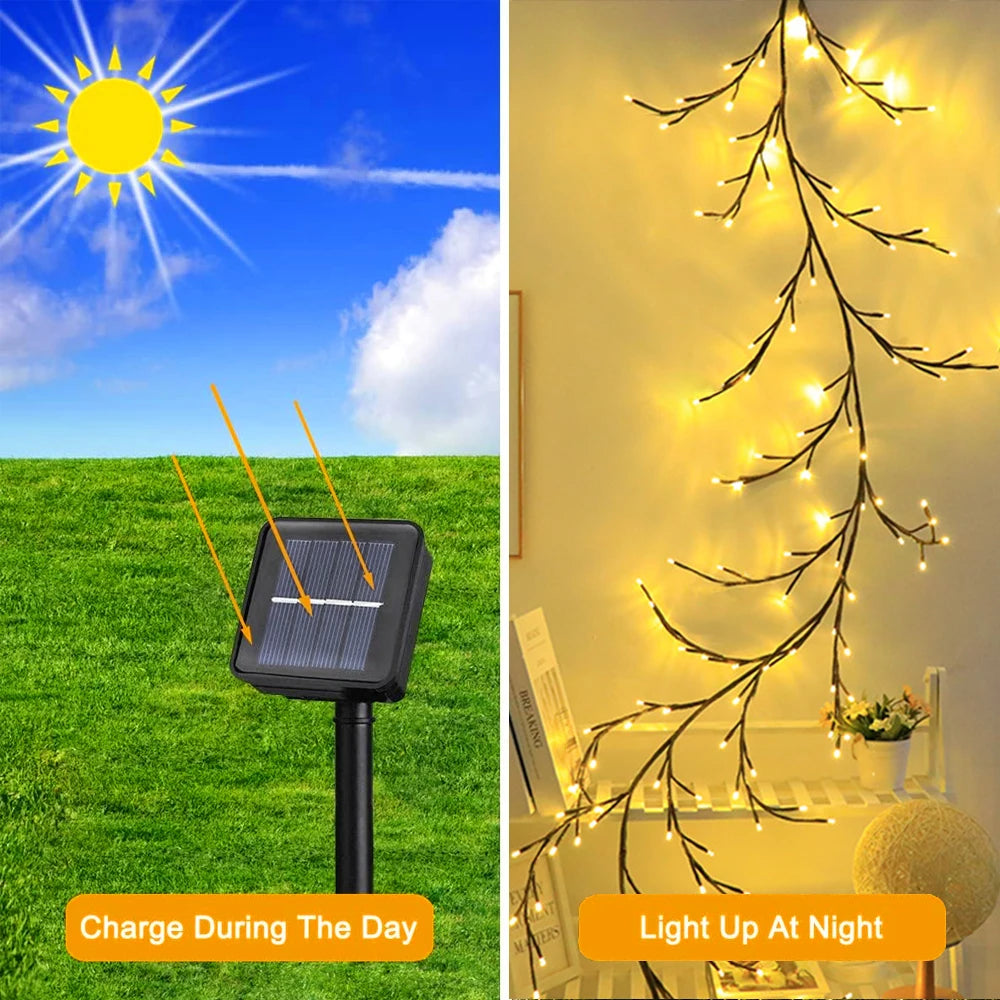 Outdoor Lighting - Light String Solar Tree and Vine Lamp - 96LED Tree Branches Light - Waterproof  - Decorative Lights