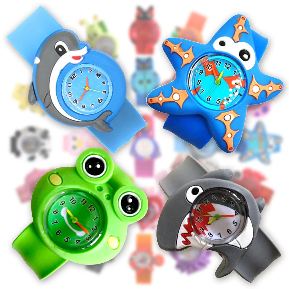 30 Cartoon Styles Children Watches - Colorful Bend Slap Strap - Clock Random Style