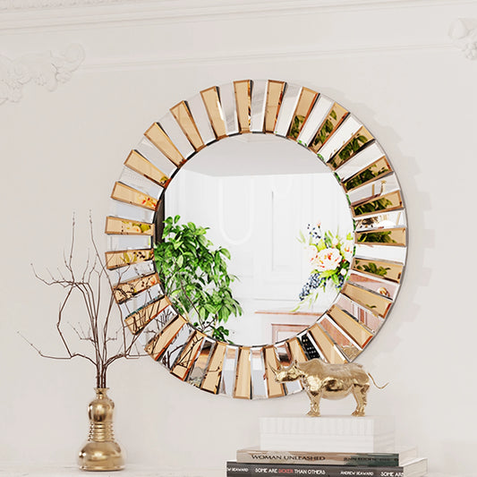 Round Wall Mirror Decorative Edge Glass