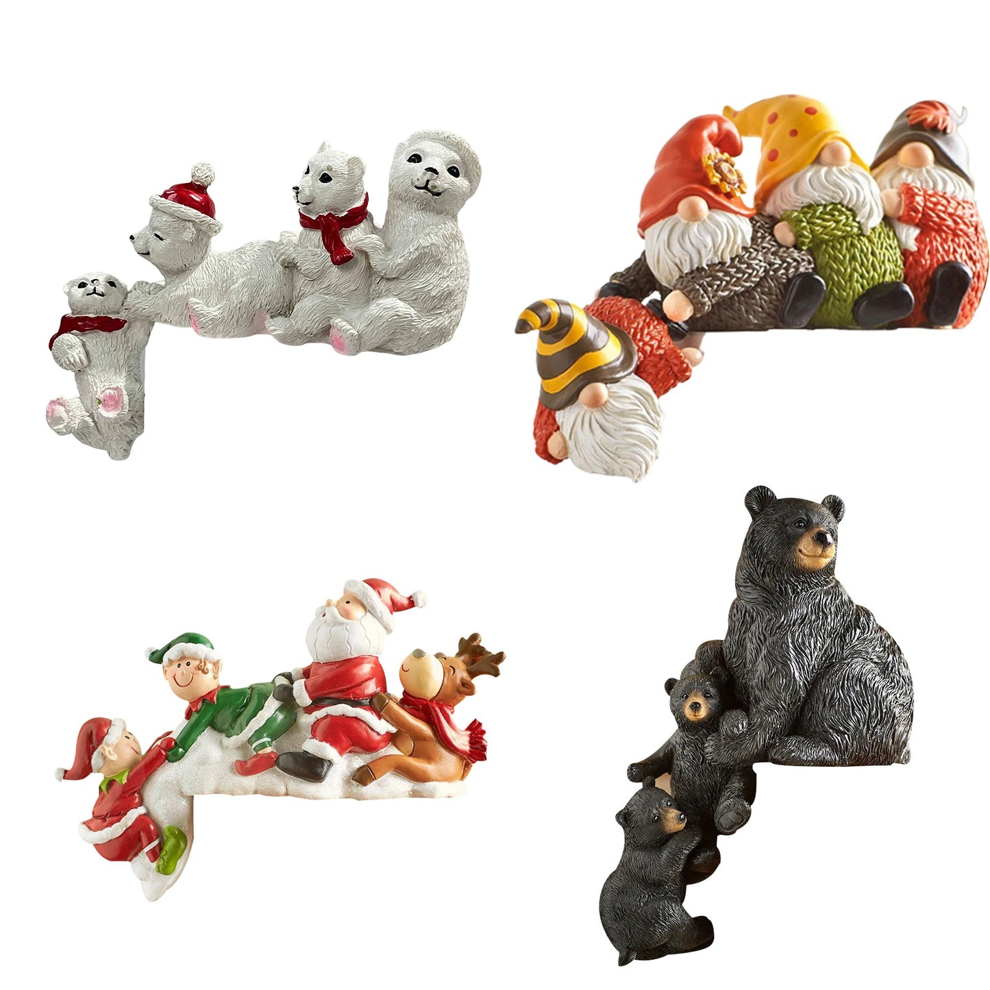 Christmas Decor Gnome Santa Claus - Polar Bear Black Bear Resin - Desktop Decoration For Home Party