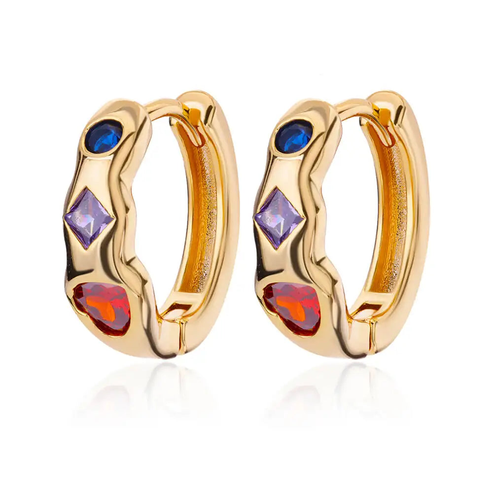 Zircon Star Earring For Women Girl Stainless Steel Hoop Piercing Earring y2k 2024 New Jewelry Accessories Gift aretes