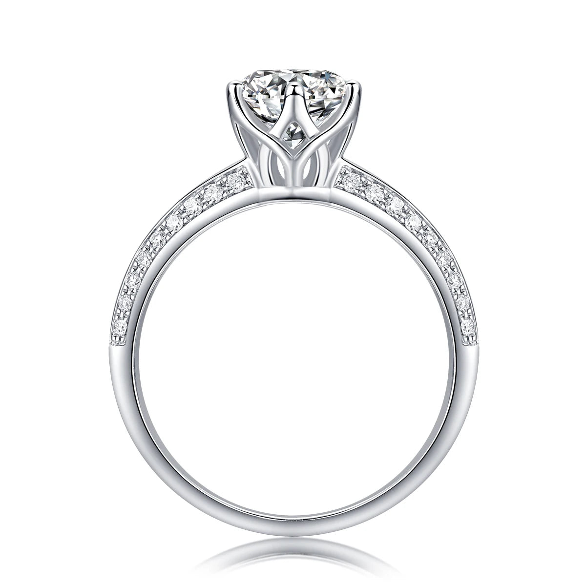 1ct 2ct 3ct Moissanite Ring - 925 Sterling Silver - 18K Gold Plated Elegant Gift Jewelry