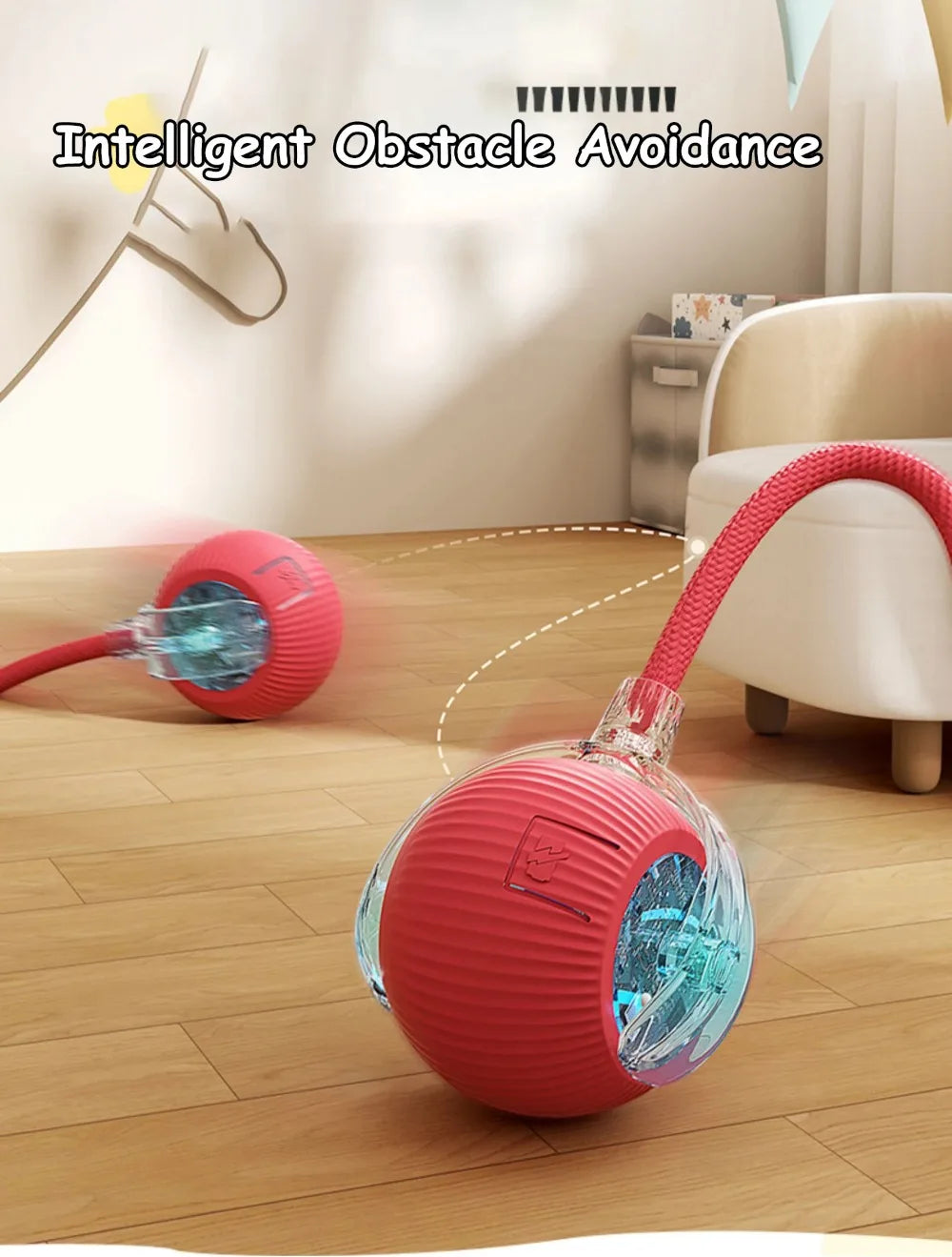 New Cat Interactive Ball Toy Automatic Rolling Ball - Faux Tail Rechargeable Smart Pet Electric Toy Dog