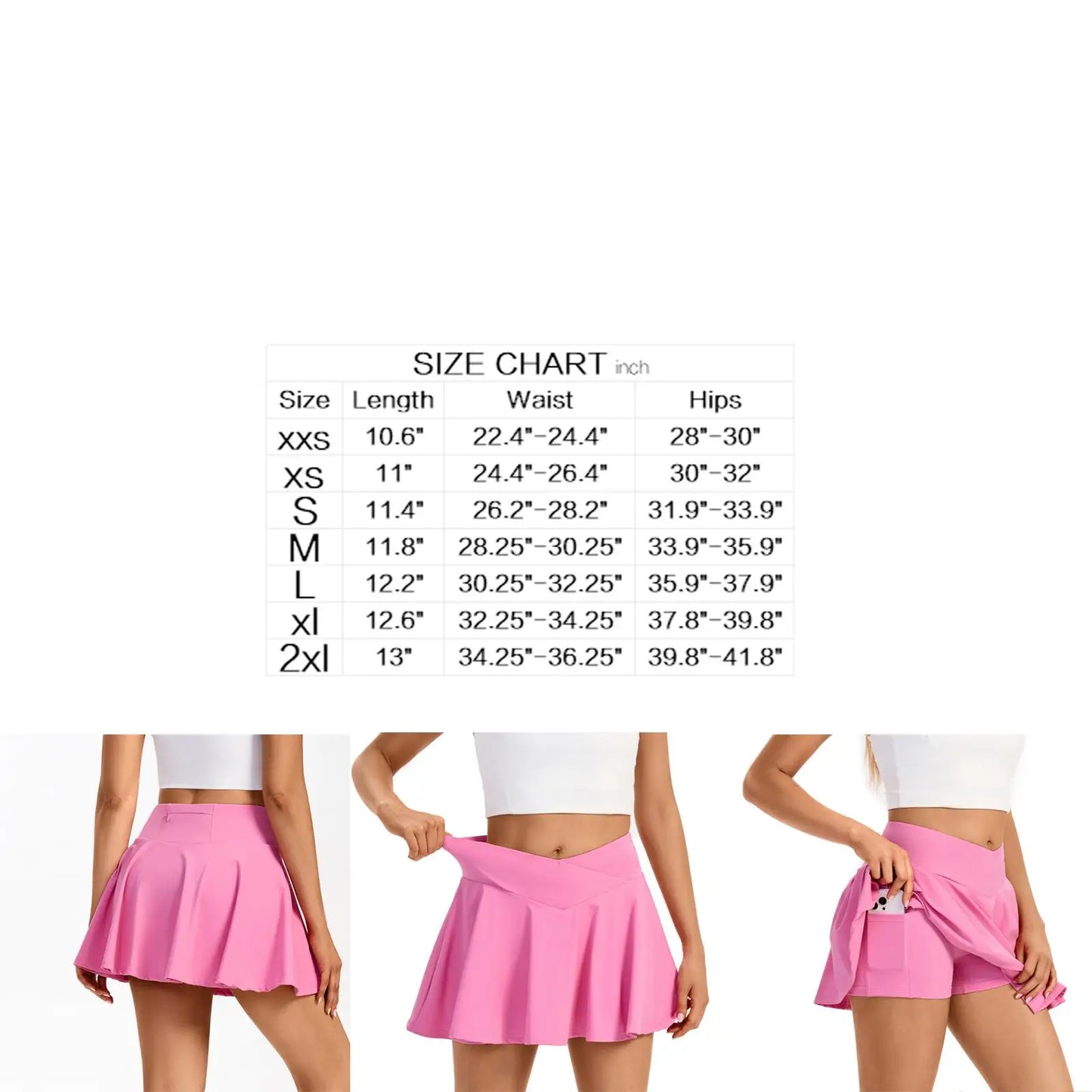 Women's Two-In-One High waisted Tennis Skirt - Gym Sports - Golf - Sweat-Absorbent