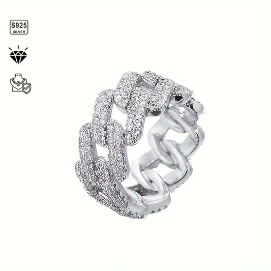 Sterling Silver with 5.4CT Moissanite  Ring, Platinum & Gold