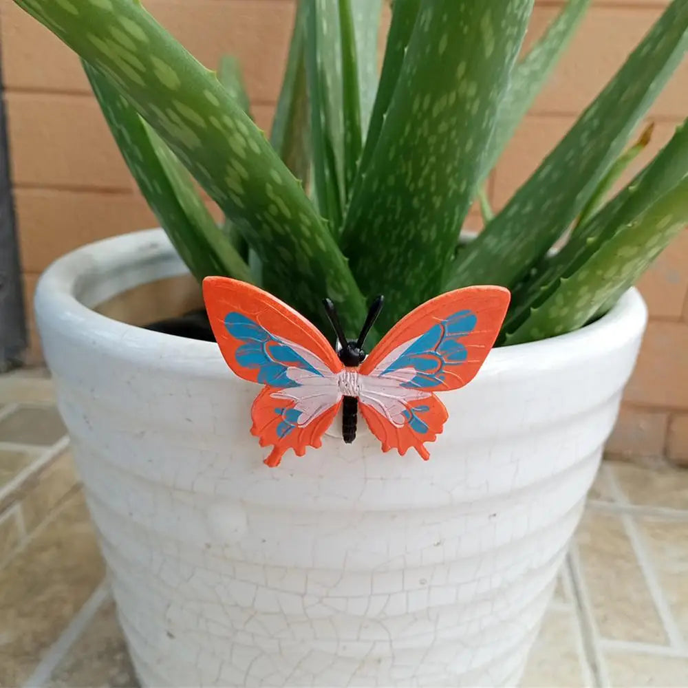 6 Pieces Realistic Faux Butterflies - Pot Decoration