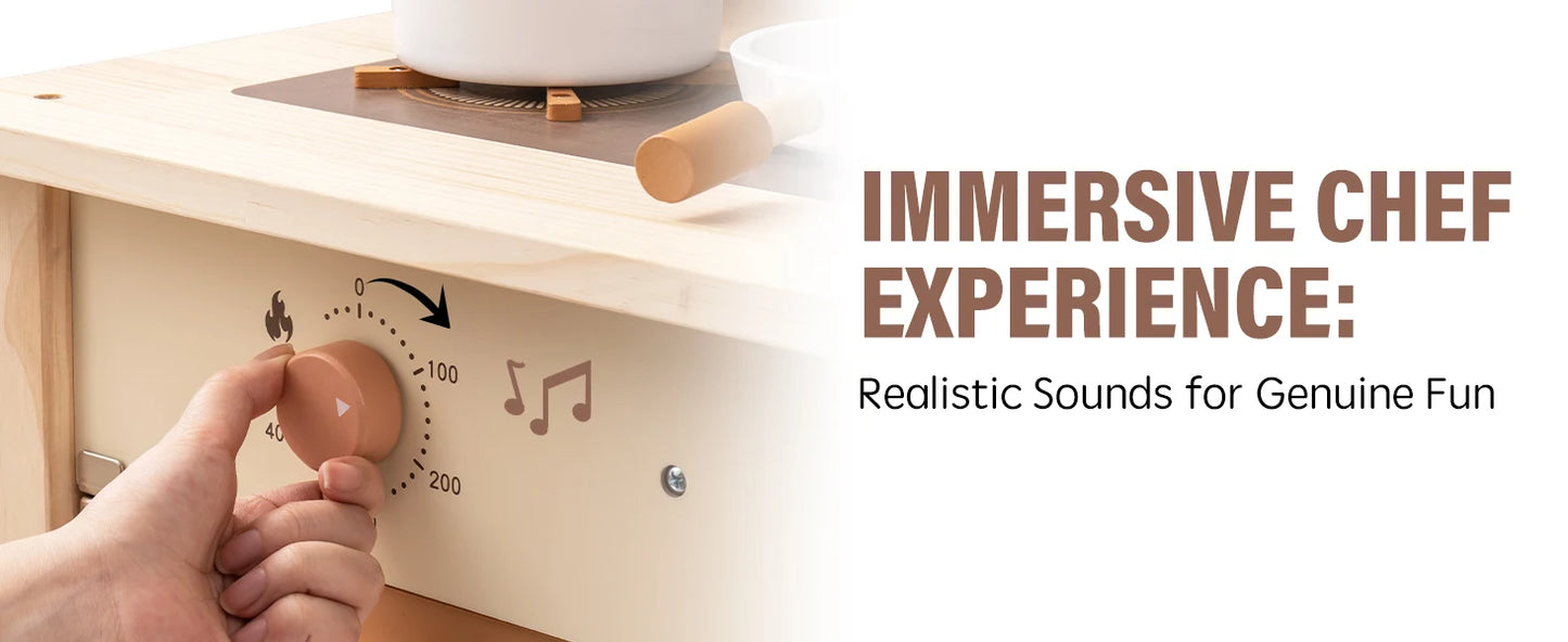 Wooden Kitchen for Kids - Play Kitchen with Plenty of Play Features