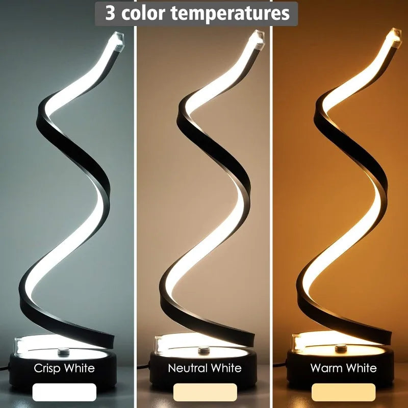 Classic Creative Spiral LED Table Lamp,  Adjustable Arm, Soft Light, Multifunction