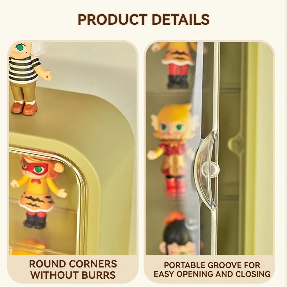 Clear Display Case for Figures, Wall-Mounted Doll Storage - 3Layer Storage Box