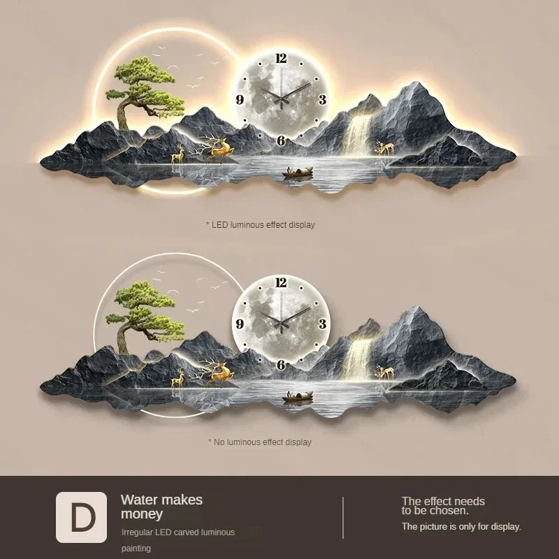 Design Luxury Wall Clocks Living Room Led Aesthetic