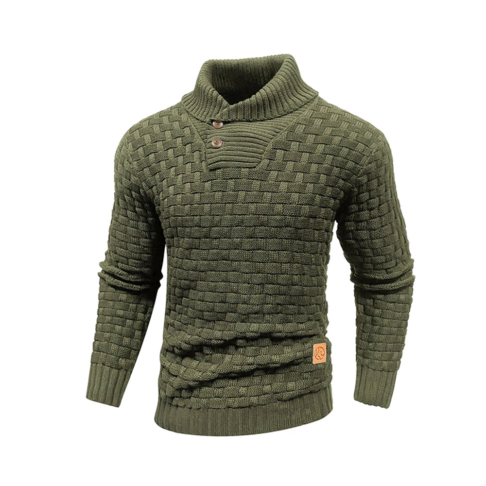 Men’s Knitted Sweater - Casual Crew Neck - Warm Long Sleeve -